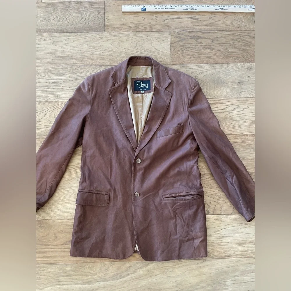 Remy Leather Brown Men's Leather Sport Coat Blazer